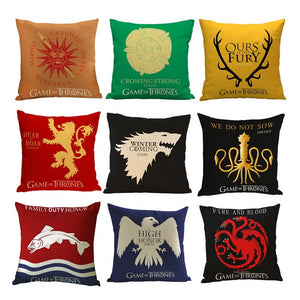 1 pc\'s P"illow Cover Game of Thrones House Sigils Family Crest Pillow Case Cover vintage style pillowcases for Home 43cmX43cm  -Gautam store pp slkd