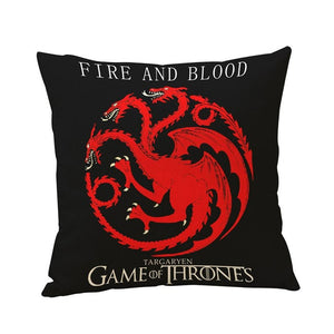 1 pc\'s P"illow Cover Game of Thrones House Sigils Family Crest Pillow Case Cover vintage style pillowcases for Home 43cmX43cm  -Gautam store pp slkd