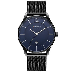 CURREN Luxury Brand Quartz Watch Men\'s Casual Business Stainless Steel Mesh band Quartz-Watch Fashion Thin Clock male Date New  -Gautam store pp slkd