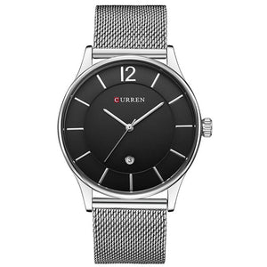 CURREN Luxury Brand Quartz Watch Men\'s Casual Business Stainless Steel Mesh band Quartz-Watch Fashion Thin Clock male Date New  -Gautam store pp slkd
