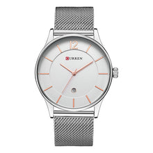 CURREN Luxury Brand Quartz Watch Men\'s Casual Business Stainless Steel Mesh band Quartz-Watch Fashion Thin Clock male Date New  -Gautam store pp slkd