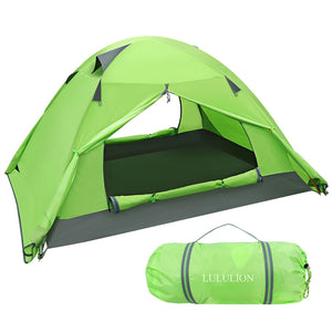 LULULION Waterproof PU Coating Backpacking Tent Two Doors Double Layer Anti-UV with Aluminum Rods for Outdoor Camping Hunting Hiking with Carry Bag 210x150x110CM  -Gautam store pp slkd