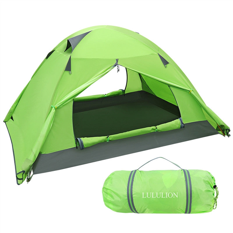 LULULION Waterproof PU Coating Backpacking Tent Two Doors Double Layer Anti-UV with Aluminum Rods for Outdoor Camping Hunting Hiking with Carry Bag 210x150x110CM  -Gautam store pp slkd