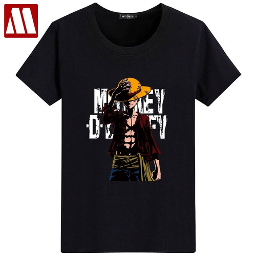2018 Summer One Piece T Shirt Men Monkey D Luffy T Shirts New Short Sleeve Cotton Anime Zoro Ace Law T-shirt Tee Free Shipping  -Gautam store pp slkd