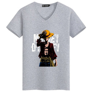 2018 Summer One Piece T Shirt Men Monkey D Luffy T Shirts New Short Sleeve Cotton Anime Zoro Ace Law T-shirt Tee Free Shipping  -Gautam store pp slkd