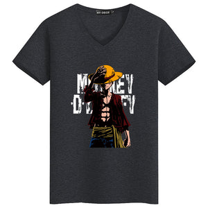 2018 Summer One Piece T Shirt Men Monkey D Luffy T Shirts New Short Sleeve Cotton Anime Zoro Ace Law T-shirt Tee Free Shipping  -Gautam store pp slkd