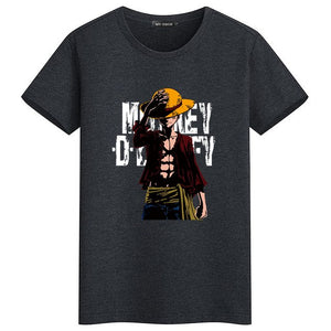2018 Summer One Piece T Shirt Men Monkey D Luffy T Shirts New Short Sleeve Cotton Anime Zoro Ace Law T-shirt Tee Free Shipping  -Gautam store pp slkd