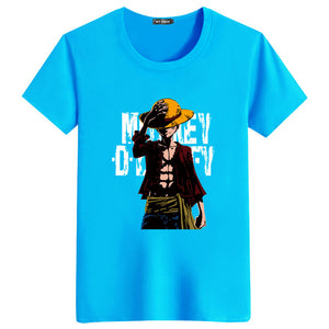 2018 Summer One Piece T Shirt Men Monkey D Luffy T Shirts New Short Sleeve Cotton Anime Zoro Ace Law T-shirt Tee Free Shipping  -Gautam store pp slkd