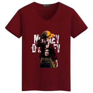 2018 Summer One Piece T Shirt Men Monkey D Luffy T Shirts New Short Sleeve Cotton Anime Zoro Ace Law T-shirt Tee Free Shipping  -Gautam store pp slkd
