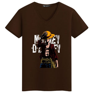 2018 Summer One Piece T Shirt Men Monkey D Luffy T Shirts New Short Sleeve Cotton Anime Zoro Ace Law T-shirt Tee Free Shipping  -Gautam store pp slkd