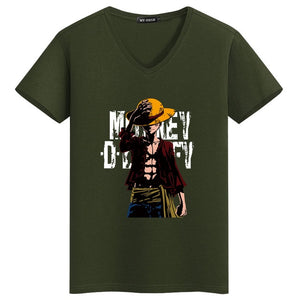 2018 Summer One Piece T Shirt Men Monkey D Luffy T Shirts New Short Sleeve Cotton Anime Zoro Ace Law T-shirt Tee Free Shipping  -Gautam store pp slkd