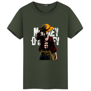 2018 Summer One Piece T Shirt Men Monkey D Luffy T Shirts New Short Sleeve Cotton Anime Zoro Ace Law T-shirt Tee Free Shipping  -Gautam store pp slkd