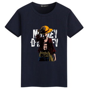 2018 Summer One Piece T Shirt Men Monkey D Luffy T Shirts New Short Sleeve Cotton Anime Zoro Ace Law T-shirt Tee Free Shipping  -Gautam store pp slkd