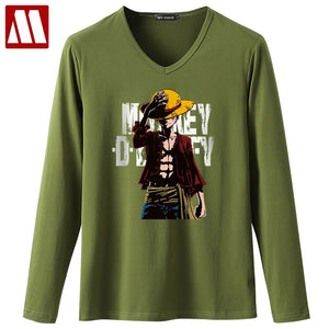 New summer Man Anime One Piece Luffy Printed t shirt high quality cotton raglan men t-shirt casual Slim fit tops tees for fans  -Gautam store pp slkd
