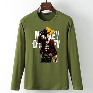 New summer Man Anime One Piece Luffy Printed t shirt high quality cotton raglan men t-shirt casual Slim fit tops tees for fans  -Gautam store pp slkd