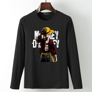 New summer Man Anime One Piece Luffy Printed t shirt high quality cotton raglan men t-shirt casual Slim fit tops tees for fans  -Gautam store pp slkd