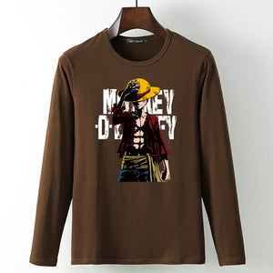 New summer Man Anime One Piece Luffy Printed t shirt high quality cotton raglan men t-shirt casual Slim fit tops tees for fans  -Gautam store pp slkd