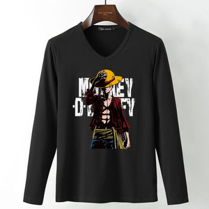 New summer Man Anime One Piece Luffy Printed t shirt high quality cotton raglan men t-shirt casual Slim fit tops tees for fans  -Gautam store pp slkd