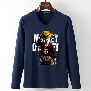 New summer Man Anime One Piece Luffy Printed t shirt high quality cotton raglan men t-shirt casual Slim fit tops tees for fans  -Gautam store pp slkd