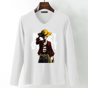 New summer Man Anime One Piece Luffy Printed t shirt high quality cotton raglan men t-shirt casual Slim fit tops tees for fans  -Gautam store pp slkd
