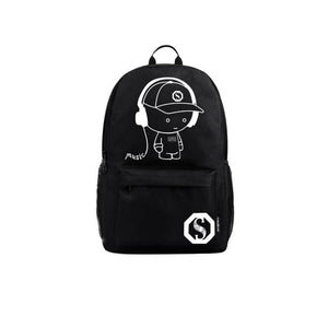 Creative Anime Luminous Backpack One Piece King Noctilucent Backpack Cool Luffy Backpack with Chargi...  -Gautam store pp slkd